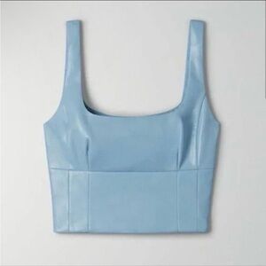 Aritzia Wilfred Shine Bustier - M, Dune Blue,
Vegan Leather